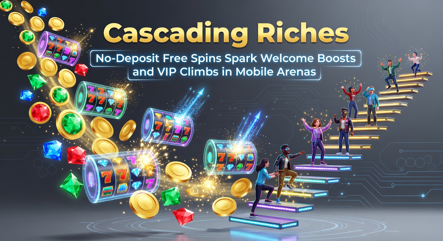 Mobiel casino scherm met draaiende free spins en opstapelende bonussen, symboliserend kaskades van rijkdom