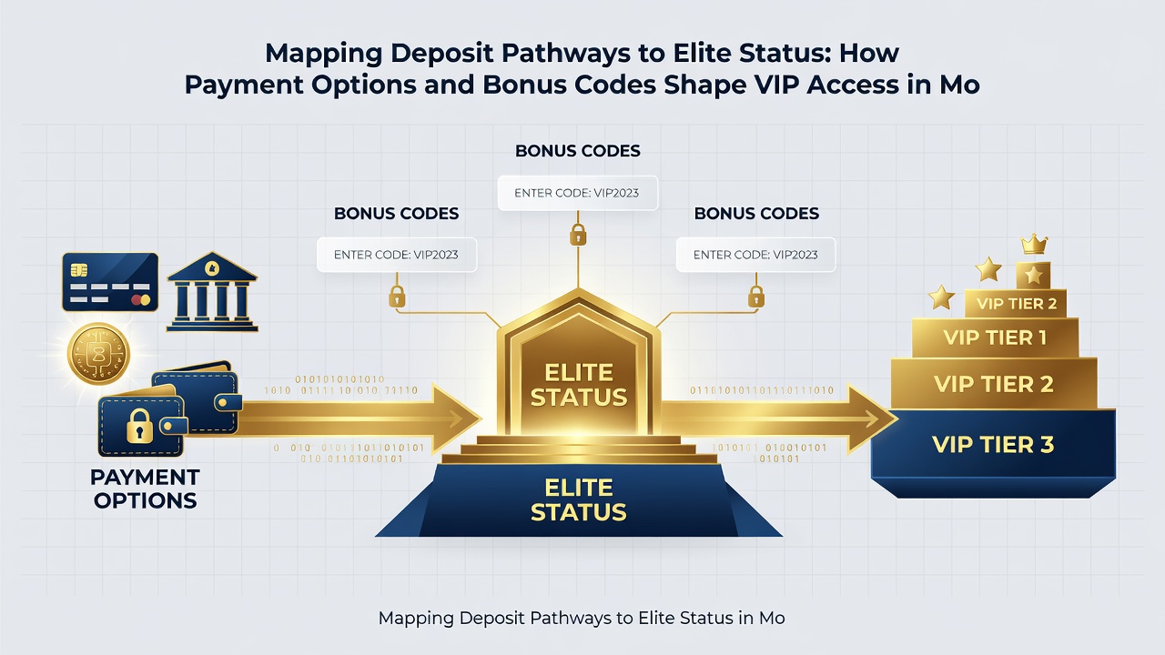 Mobile live dealer interface displaying VIP tiers unlocked through payment options and bonus codes