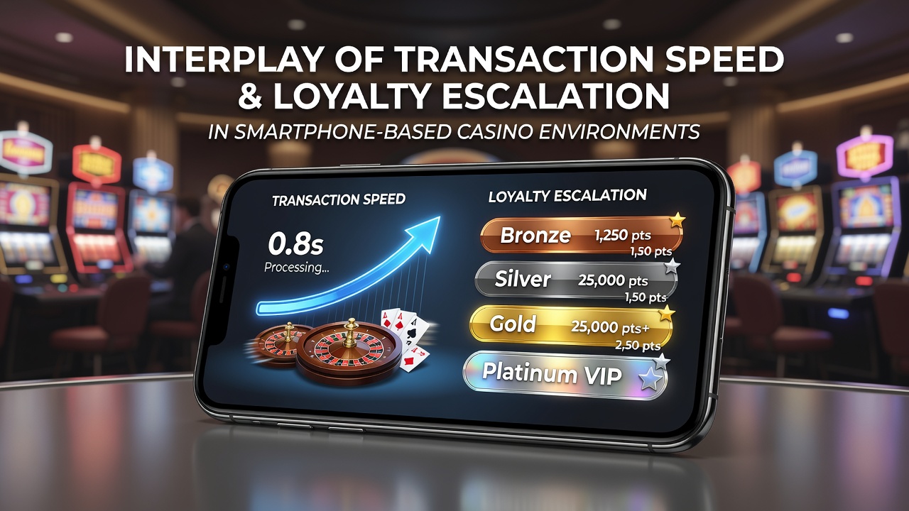Smartphone casino interface met snelle transacties en loyaliteitsniveaus