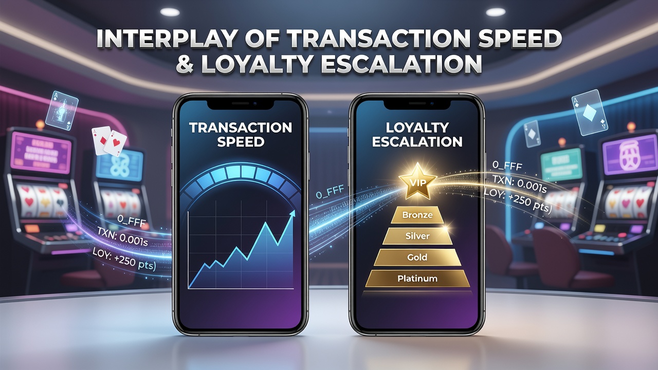 Grafiek van loyaliteitsgroei gekoppeld aan transactiesnelheid in mobiele casino's